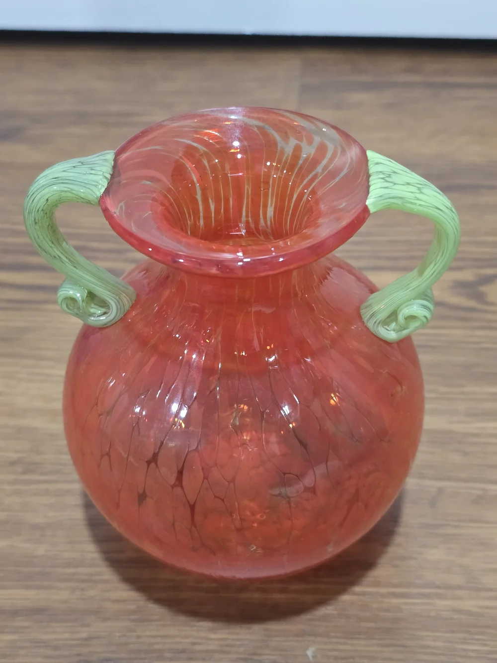 VTG Hand Blown Art Glass Spatter Amphora Vase Trio Set